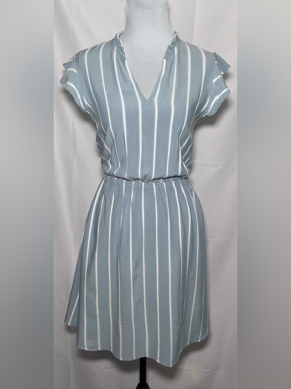 Loft Blue & White Striped Dress